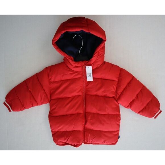 Baby Gap Toddler Sz 2T Modern Red ColdControl Fleece Lined Puffer Jacket - Picture 1 of 8